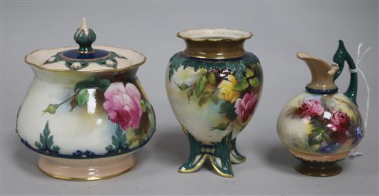 Three Royal Worcester miniature vases